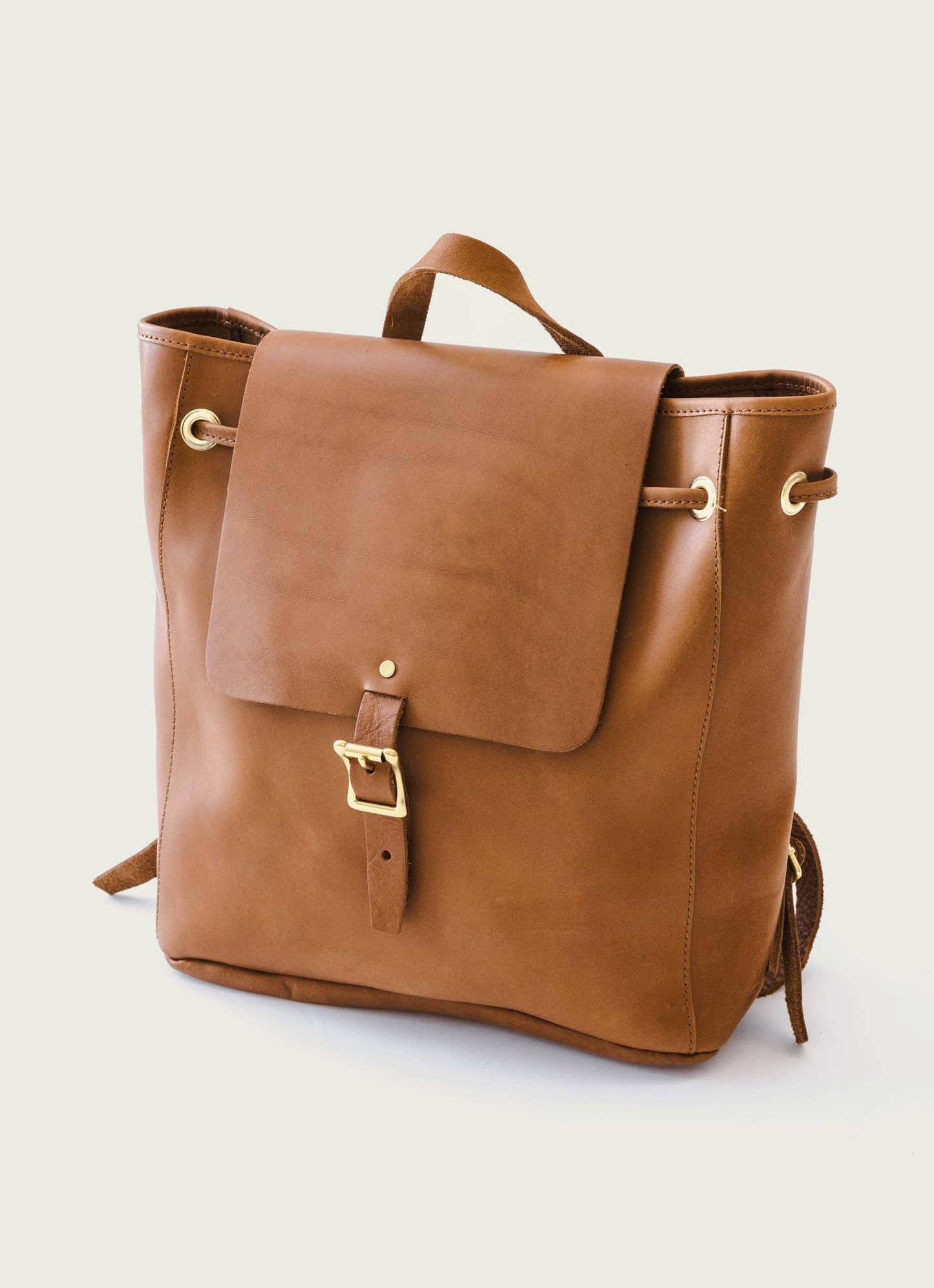 *Pre-order*
Leather Drawstring Backpack