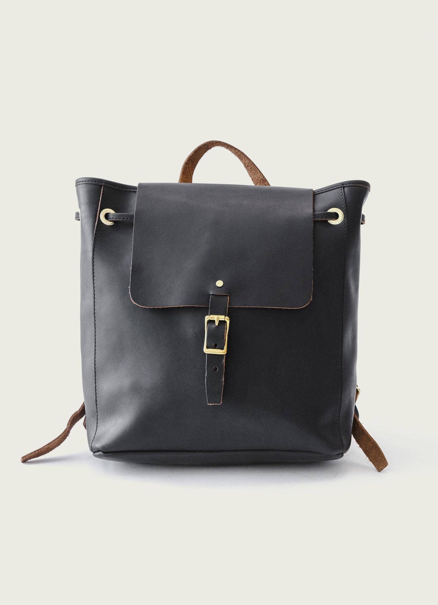 *Pre-order*
Leather Drawstring Backpack