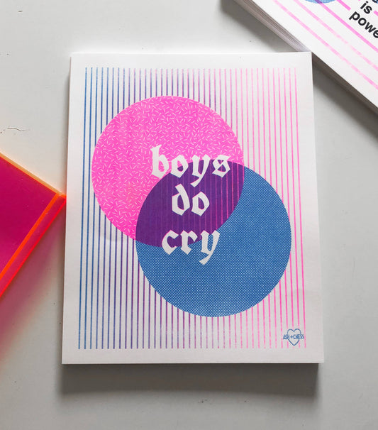 Boys Do Cry Risograph Print - 8"x10"