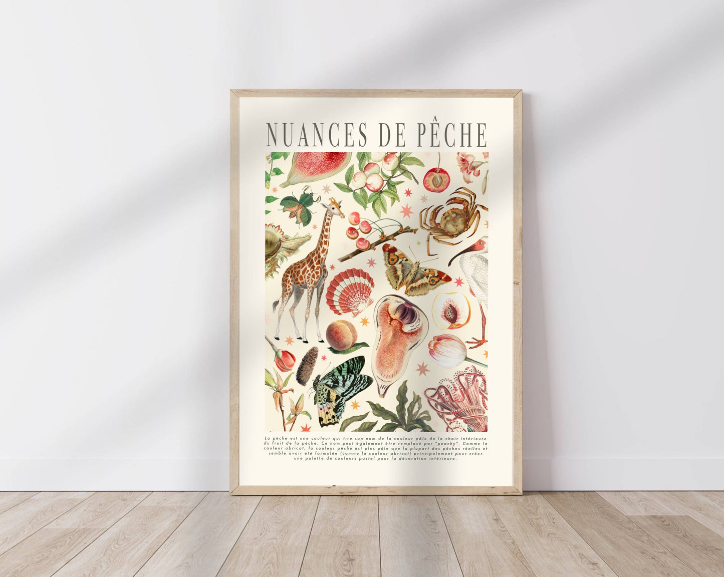 Peach Shades Print, Botanical Print, Bright Colourful,