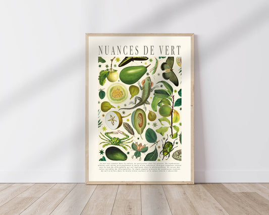 Green Shades Print, Botanical Print, Bright Colourful,